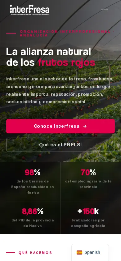 La web de interfresa.com en el móvil